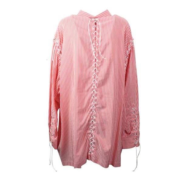 UNRAVEL PROJECT Pink Lace Up Long Sleeve Shirt Dress Size 4/40 $1840 - Picture 4 of 4